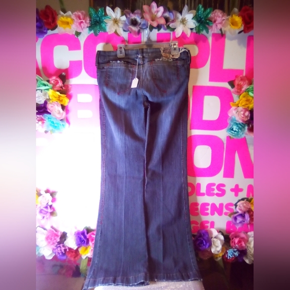 #028👉🏼Women's/Teens Blue 💙 With Red Threading Jeans 👖 - Picture 6 of 8